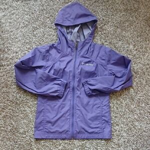 Columbia Girls' Lavender Hooded Rain Jacket